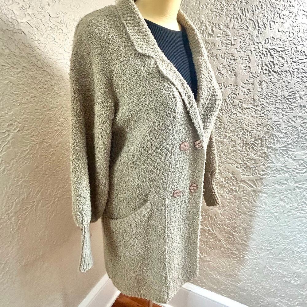 Vintage Monto Par Le Chois Bouclé Knit Cardigan Chunky Knit Puff Sleeve Coat Med